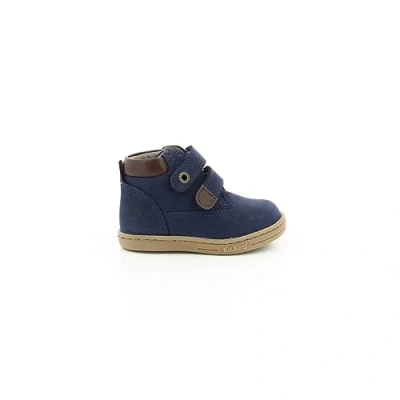 Image de Kickers Tackeasy Chaussures à scratch pour enfants, Taille: 18, Marine Cuir