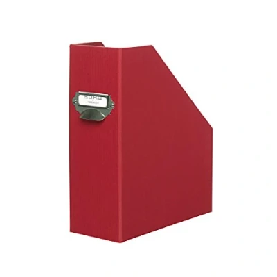Image de Rössler Papier 1318452361 S.O.H.O. Porte revues pour DIN A4, avec poignée et étiquette inscriptible, 11,5 x 26 31,5 cm, rouge, 1 pièce