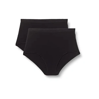 Image de Sans Complexe Culotte Femme Classique sous vêtements Slip Taille Basse au Toucher Doux de 40 à 54 Couleur Noir