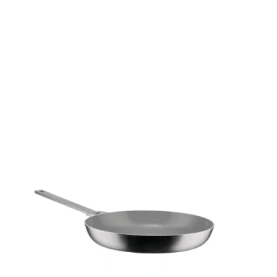 Image de Alessi Convivio DC110/28 Poêle à Long Manche en Trilame, Adaptée L&#039;induction, Acier Inoxydable et PVD, Revêtement Céramique Antiadhésif Interne, 28 cm, Finition Satinée