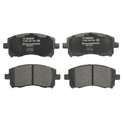 Image de BOSCH 0 986 424 700 Jeu de plaquettes frein Low Metallic avec indicateur d&#039;usure tôle anti bruit SUBARU: Forester I, Outback II