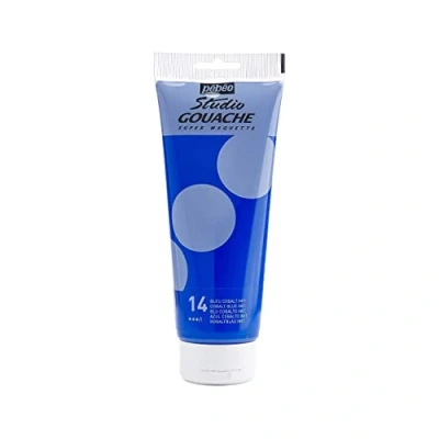 Image de Pébéo Peinture Gouache 220ml Tube de Qualité Fine Idéal Travaux Étude 1 220 ml Bleu Cobalt