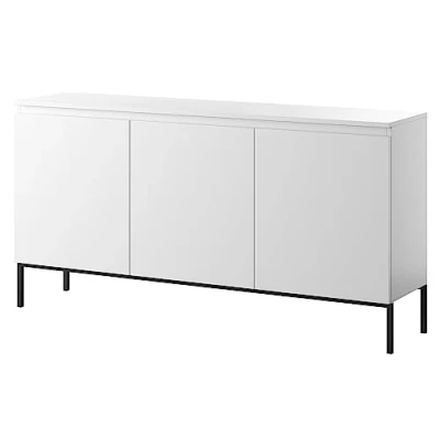 Image de Selsey Commode Armoire 3 Portes 77 x 150 cm sur Pieds Dorés Meuble De Rangement pour Chambre À Coucher Blanc Bemmi, Taille Unique