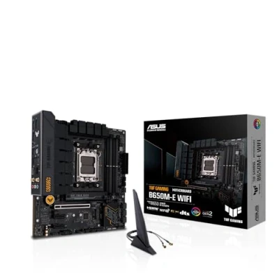 Image de ASUS TUF gaming B650M E WiFi Carte mère AMD Ryzen AM5 Micro ATX (DDR5, 8+2 phases d&#039;alimentation, PCIe 5.0, M.2, 6, Aura Sync RGB)