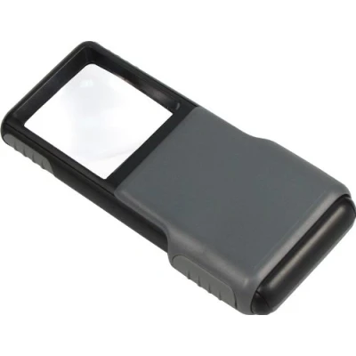 Image de Carson MiniBrite PO 55MU Lot de 4 loupes asphériques Poche avec Couvercle Coulissant intégré Gris