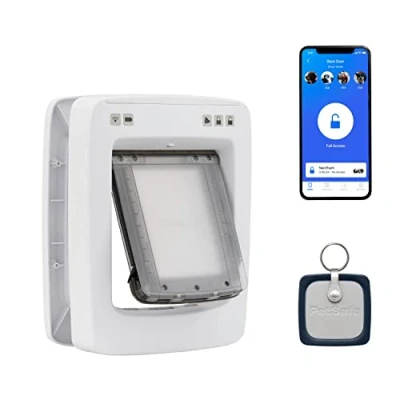 Image de PetSafe Porte connectée SmartDoor, Chien &amp; Chat, entrée/Sortie sélectives, activée par Application sur Smartphone, horaires personnalisés, Plusieurs Animaux, Taille Moyenne