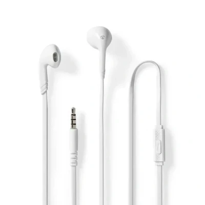 Image de Écouteurs Filaires NEDIS HPWD2021WT Blanc 3.5 mm Microphone intégré