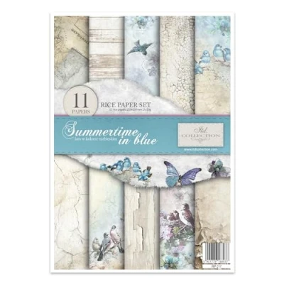 Image de ITD Collection Papier de Riz, Summertime in Blue, 29,7 x 21 cm