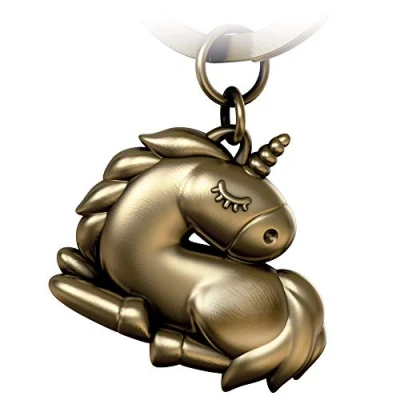 Image de FABACH Porte clés licorne endormi bonheur pour femme Pendentif comme cadeau meilleure amie, partenaire, Bronze, Taille unique,
