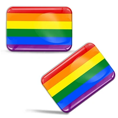 Image de Biomar Labs® 2 x 3D Flexibles Autocollant Stickers Drapeaux LGBT Rainbow Gay et Lesbienne Pride Voiture Auto Moto Tuning F 65