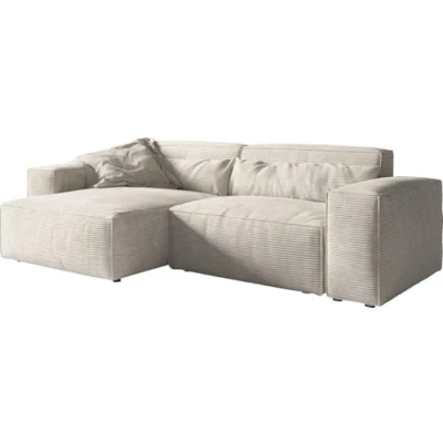 Image de Canapé d&#039;angle Sirpio XL 270x170 cm Velours côtelé Beige Recamiere variable