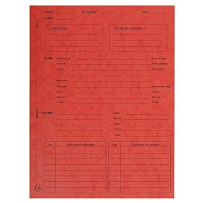 Image de Exacompta Réf. 445105E 25 dossiers de procédure carte lustrée 25x32cm Rouge