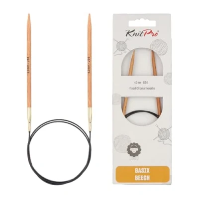 Image de KnitPro KP35384 Basix Aiguille Circulaire Fixe Bois Multicolore 38,5 x 0,5 6 cm