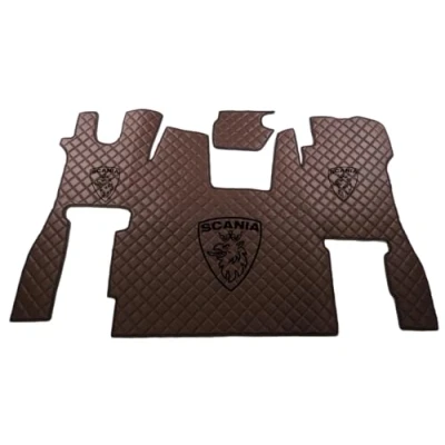 Image de KRAM TRUCK KRAMTRUCK tapis de sol en caoutchouc Compatible avec Scania S à partir 2017 voiture Convient aux Siège passager fixe (marron foncé)