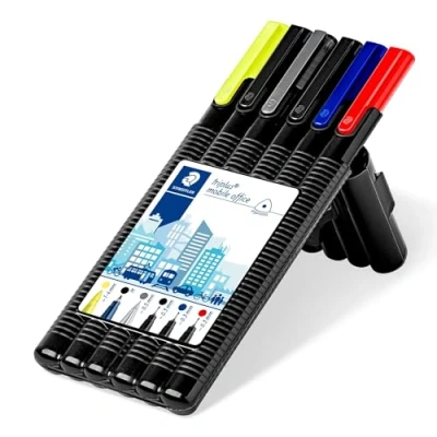 Image de Staedtler Triplus Mobile Office, Trousse portative tout en un pour l&#039;écriture, Étui chevalet avec feutres et stylos le bureau, 34 SB6B
