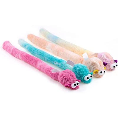 Image de Chiwava 4 Paquets 15 Pouces Longue Doux Peluche Chat Jouets Souris avec Cloche Rustle Sound Petite Jouet interactif d&#039;activité