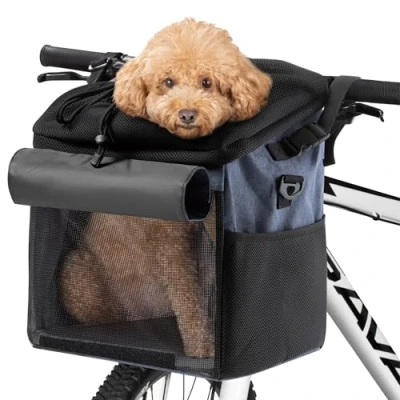 Image de Navaris Sac de Transport Chat Chien Panier Pliable 31 x 27 cm avec fenêtre en Filet pour Petits Chats Chiens Animaux Max 10 kg