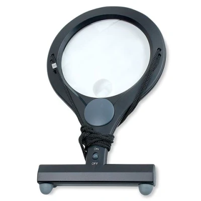 Image de Carson LumiCraft loupe à mains libres, grossissement de 2x, avec fonction éclairage par LED et une petite lentille incorporée, 4x (LC 15)
