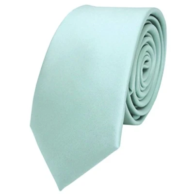 Image de TigerTie étroit satin cravate mint blassmint vert unicolor Tie Polyester