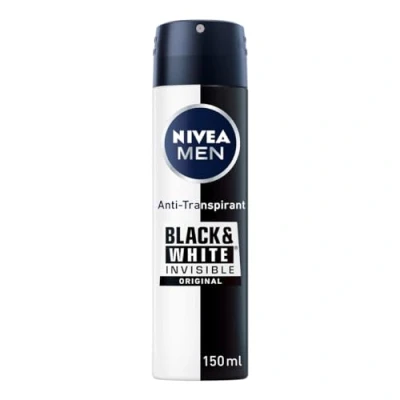 Image de NIVEA Men Black &amp; White Invisible Déodorant en spray anti transpirant avec formule taches Protection 48h et complexe d&#039;entretien