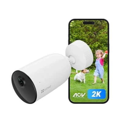 Image de EZVIZ CB3 Caméra Surveillance WiFi Extérieure sans Fil 1080P avec Batteries Rechargeable 5200mAh, Détection de Forme Humain, Vision Nocturne en Couleur, Audio Bidirectionnel, Défense Active, IP66