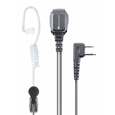 Image de Midland MA31 L Casque Mono avec Microphone pneumatique, Accessoire Radio Double Jack/Broche, Commutation PTT et VOX
