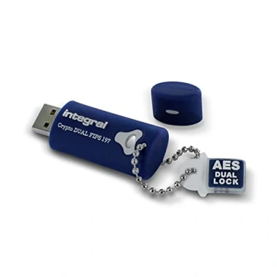 Image de Clé USB Integral 16go Crypto 197 256 Bit 3.0 Mémoire Flash Drive cryptée à double mot de passe — Certifiée FIPS 197, protection des attaques par force brute &amp; Design étanche