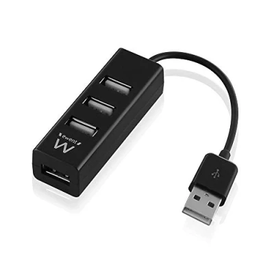 Image de Ewent EW1123 hub &amp; concentrateur USB 2.0 480 Mbit/s Noir Neuf
