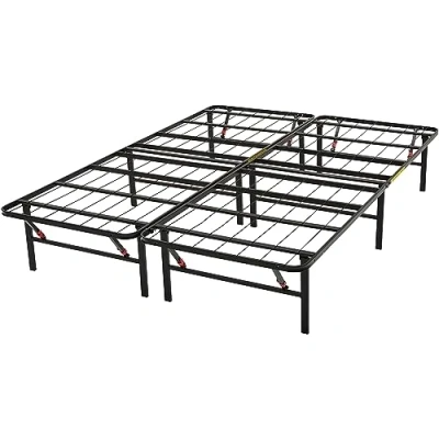 Image de Amazon Basics Cadre de lit pliable Montage sans outil Rangement sous le lit, 35.5 x 140 200 cm, Noir