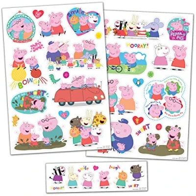 Image de Peppa Pig Autocollants en vinyle pour enfants Jouets et objets ménagers Bordure transparente