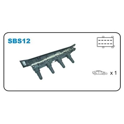 Image de JANMOR SBS12 Bobine d&#039;allumage SAAB: 9 3 3/5 portes, Cabriolet, 5 Berline