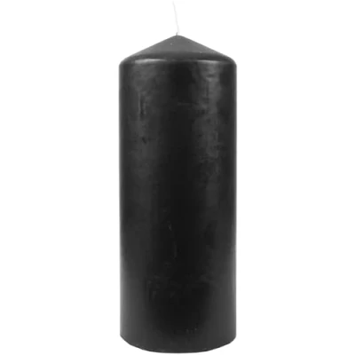 Image de HS Candle Bougies piliers, noires, diamètre : 6 cm x 13,5 cm, dans de nombreuses couleurs, longue durée combustion, fabriquées en UE, bloc