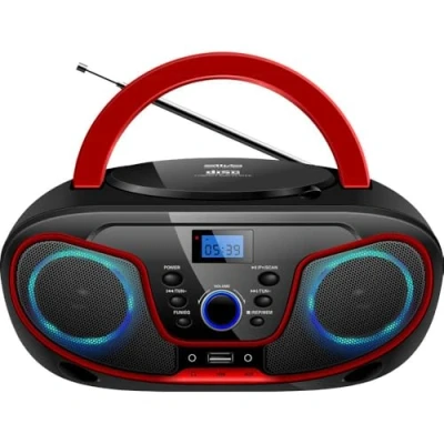 Image de Silva Schneider MPC 1901851 Radio CD USB FM, AUX, CD, USB, Noir, Rouge