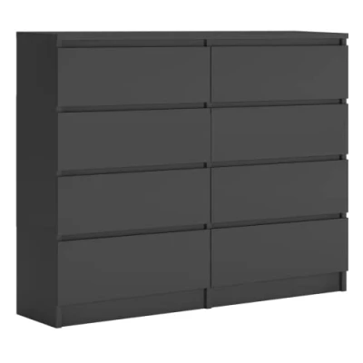 Image de 3E 3xE living.com Commode 120 cm, avec 8 tiroirs, Couleur : Anthracite, D L cm x P 39 H 102