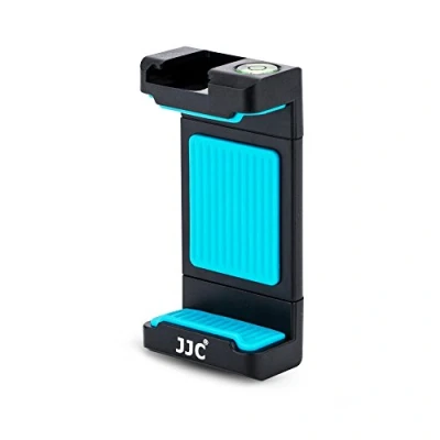 Image de JJC Trépied Universel Support de Fixation avec 5695mm Serrage, Sabot Réglable et Niveau à Bulle pour Smart Phones sur 1/420 Trépied, Monopode, Selfie Stick (Bleu)