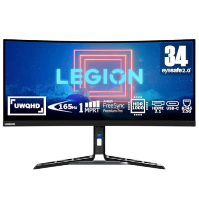Image de Ecran PC Lenovo LEGION Y34WZ 30 Mini LED 34 UWQHD HDR 21 9 180Hz 1ms Incurvé Noir Neuf