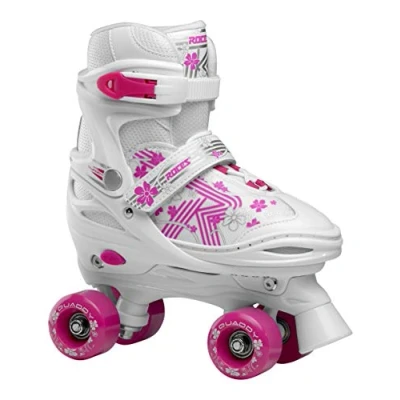 Image de Roces Quaddy 3.0 Girl Patins à roulettes réglables pour Fille Blanc/Rose Pointure 38/41