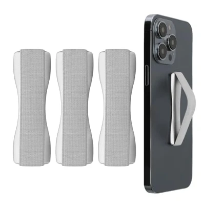 Image de kwmobile 3X Support Doigt Smartphone Accessoire pour téléphone Portable Sangle poignée Dos argenté