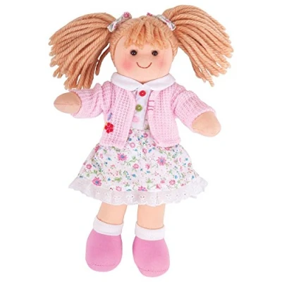 Image de Bigjigs Toys Poppy Rag Doll (Small) 28 cm Small pour 1 an, première poupée idéale les bébés et tout petits, des poupées super douces, de chiffon