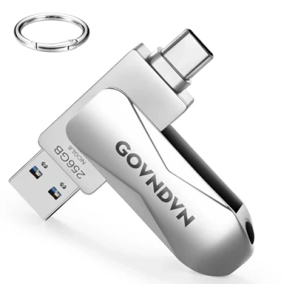 Image de GOVNDVN 256 Go Clé USB pour iPhone 15, Cle Enregistrer Plus de Photos et Vidéos, Clés C Stockage Externe 15 Série/iPad/Android/PC/Mac (256Go)