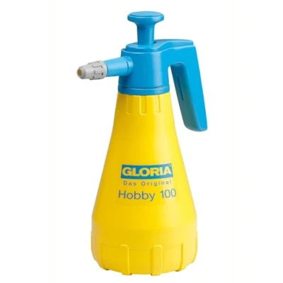 Image de GLORIA Hobby 100, Pulvérisateur à main pression de 1 L jardin av. buse réglable en continu p. le soin et la protection plantes 3 bars jaune/bleu