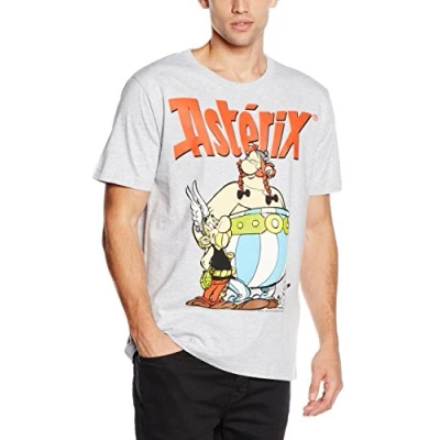 Image de Logoshirt Asterix &amp; Obelix MIT Coolem Retroprint Tshirt imprimé, Homme, Taille: XS, Grey