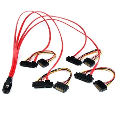 Image de Câble Mini SAS STARTECH SFF 8087 vers 4 8482 50 cm 6Gbit/s Rouge