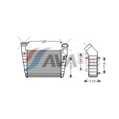 Image de PRASCO VNA4238 Intercooler avec raccords rapides VOLKSWAGEN: Passat B5 GP Berline, Break, SKODA: Superb I Berline