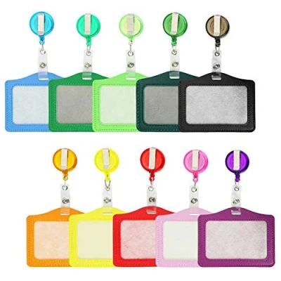 Image de Porte cartes Multicolores Titulaire de Carte rétractables avec Clip Rétractable Parfait pour Visite, d&#039;étudiants Permis conduire, d&#039;assurance, 10Pcs…