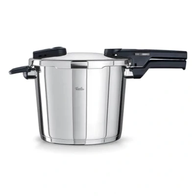 Image de Fissler Vitaquick Autocuiseur (6 l, 22 cm) Marmite À Pression En Acier Inoxydable, 2 Niveaux De Cuisson, Avec Panier Vapeur, Fabrication Allemagne, Compatible Induction