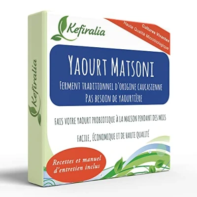 Image de Ferment de Yaourt Matsoni (Réutilisable Illimité) + Mode d&#039;emploi Recettes Aide et conseils en Français KEFIRALIA®
