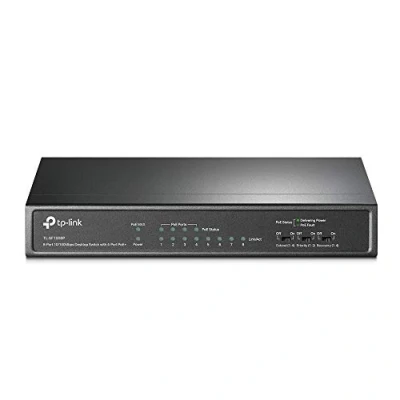 Image de TP Link TL SF1008P Non géré Fast Ethernet (10/100) Connexion Ethernet, supportant l&#039;alimentation via ce port (PoE) Noir Neuf