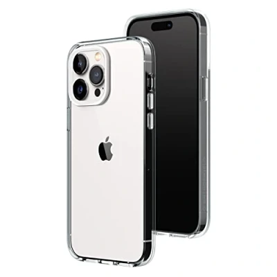 Image de RhinoShield Clear Compatible avec [iPhone 14 Pro Max] Résiste au jaunissement, Haute Transparence, Coque de Protection Personnalisable Blanc Contour objectifs Photo
