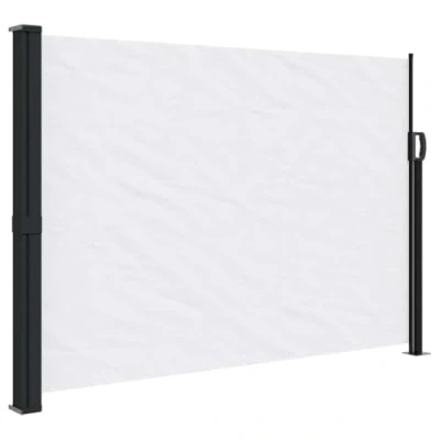 Image de vidaXL Auvent latéral rétractable Blanc 140x600 cm, écran d’intimité de Jardin, Brise Vue Balcon, d&#039;extérieur, d&#039;extérieur